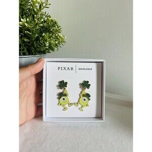 Disney Pixar Baublebar Mike Wazowski Clover Earrings  St. Patricks Day Edition